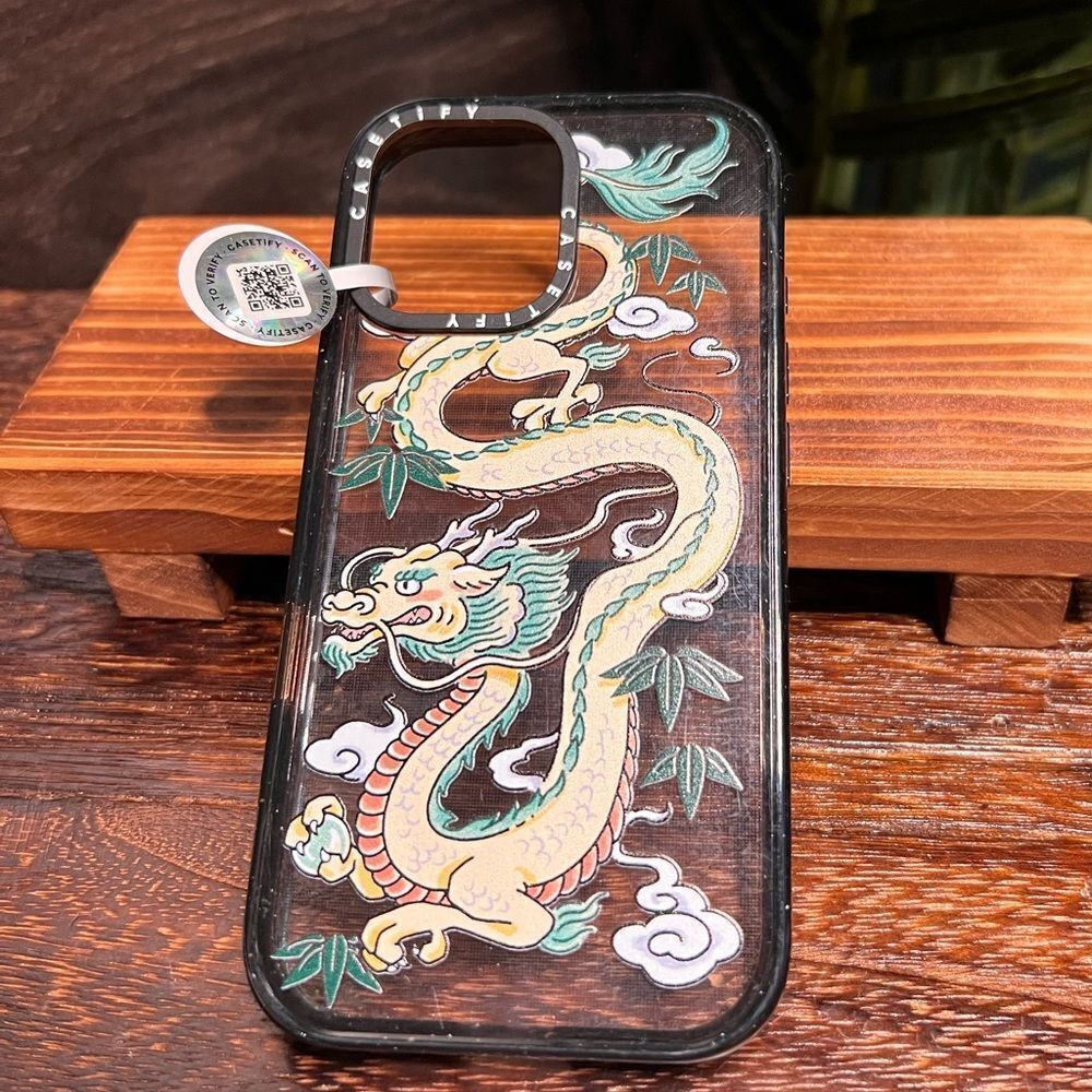 Casetify Dragon Year Impact Design Case for Apple iPhone 16, Clear/Black. New!.